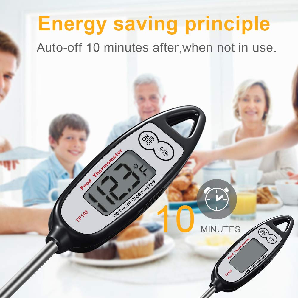 Digital Meat Thermometer, Kuger Instant Read Kitchen Thermometer for Cooking with Stainless Steel Probe, BBQ Grill Accessories (2 pack)