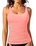 Aqua Eve Tankini Tops for Women Swimwear Top Only