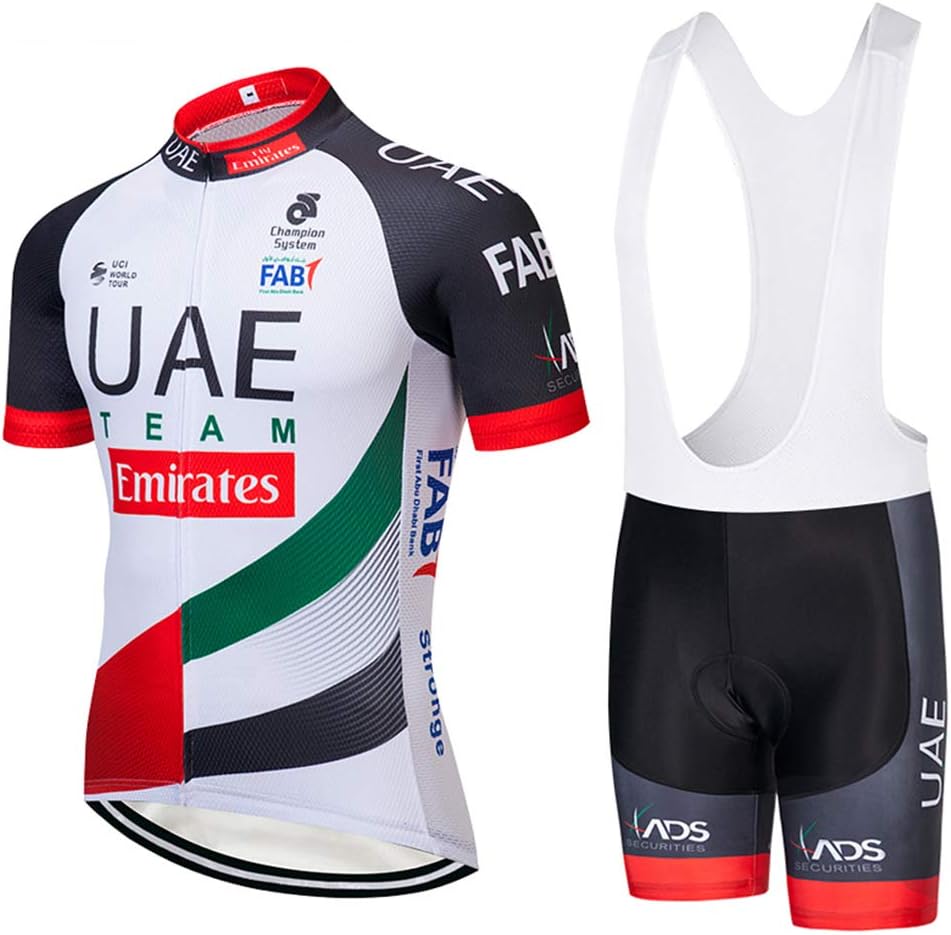 CHHBS Breathable Summer Cycling Jersey Set Men’s Quick Drying MTB Short Sleeve Padded Cycling Suit