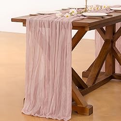 Socomi Pink Cheesecloth Table Runner Fall