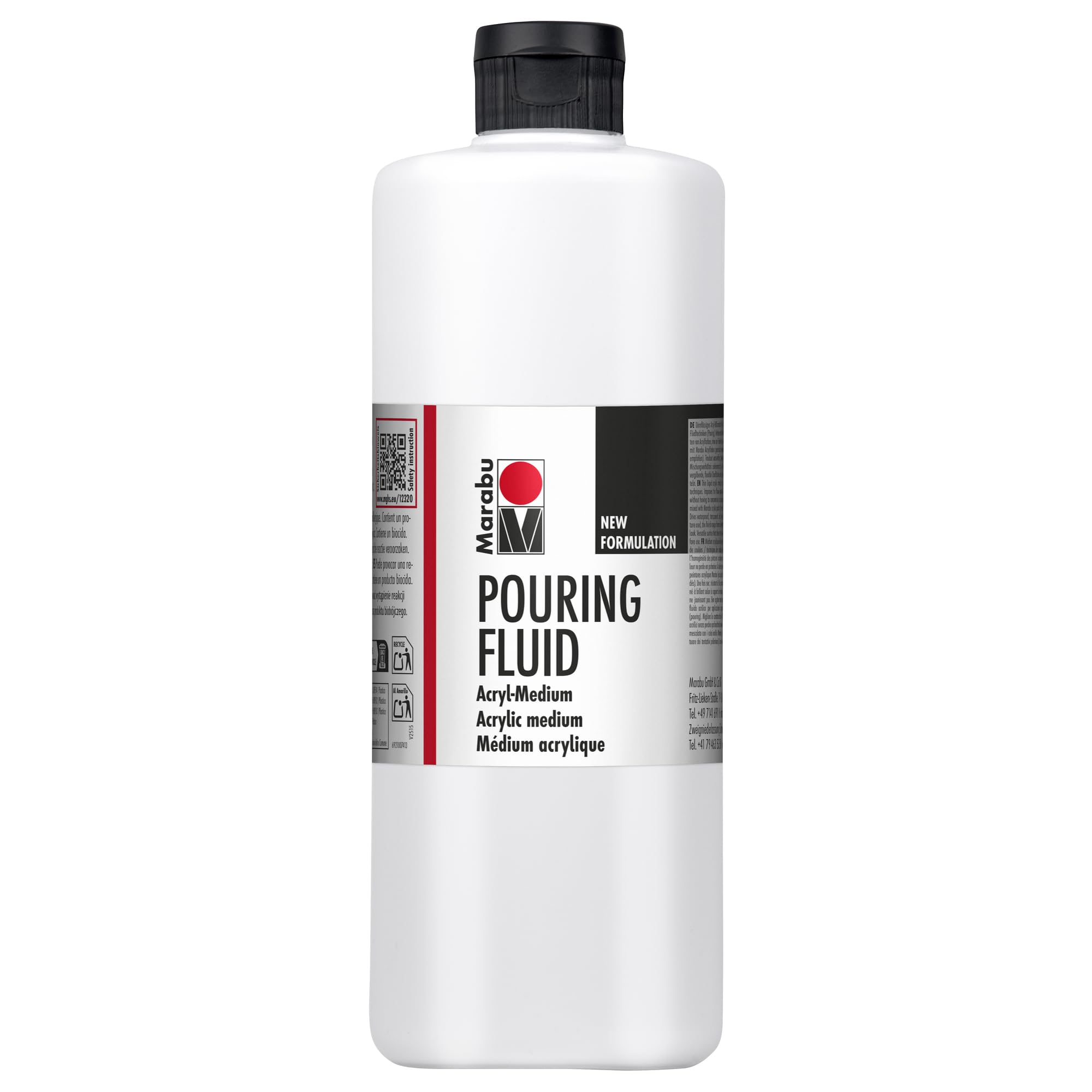 Marabu Pouring Fluid, White, 750 ml (Pack of 1)