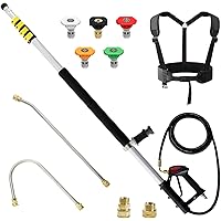 janz Aluminum 24 FT Telescoping Pressure Washer Wand with Pressure Washer Extension Wand,Gutter Cleaner Attachment, 5 Spray N