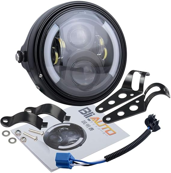 Amazon BLIAUTO 7インチled ヘッドライト 車検対応 新品 ハーレーヘッドライト シェル 付き 7インチledヘッドライト
