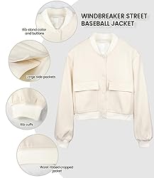Modegal Women's Fall Varsity Bomber Jackets Long