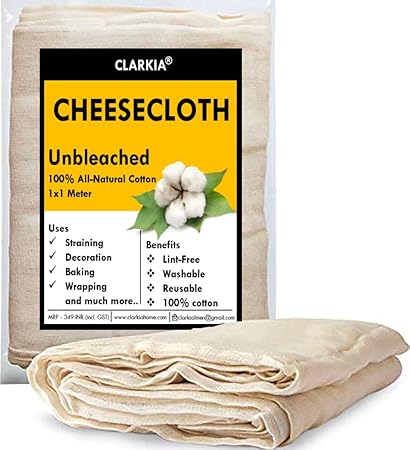 Clarkia Professional Cotton Cheese Cloth Unbleached - 1x1 Meter
