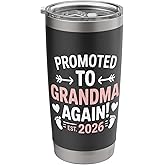 Promoted to Grandma Again 2026 New Grandbaby Stainless Steel Insulated Tumbler