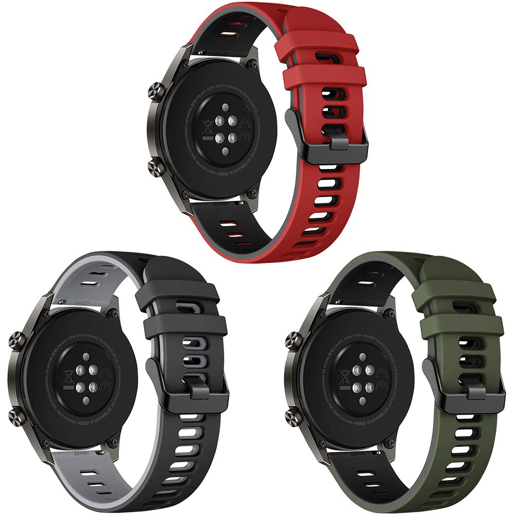 Songsier Strap Compatible with Huawei Watch GT2 Pro 46mm/Watch GT 46mm/Watch GT Active/Watch 2 Pro/Galaxy watch 3 45mm/Galaxy Watch 46mm/Gear S3/Gear 2, 22mm Soft Silicone Replacement Strap