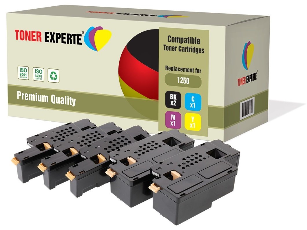 TONER EXPERTE Set of 5 Compatible Premium Toner Cartridges for Dell 1250c, 1350cn, 1350cnw, 1355cn, 1355cnw, C1760nw, C1765nf, C1765nfw, C17XX