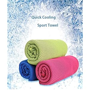 RdChicLog 3PCS Ice Towel Quick-Dry Cooling Wiping Sweat Chill Towel for Outdoor Sports Camping Hiking Climbing Pilates Yoga Fitness Exercise