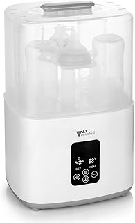 amzdeal 6 in 1 Dampfsterilisator - Elektrischer Sterilisator babyflaschen mit Trocknen Funktion, Time und Temperatur Anzeige, LED Touchscreen, Flaschenwärmer für Warme Milch, Baby Lebensmittel