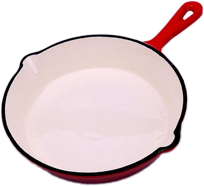 Enamel Round Pan Cast Iron Uncoated Enamel NonStick Pan with 1 Handles