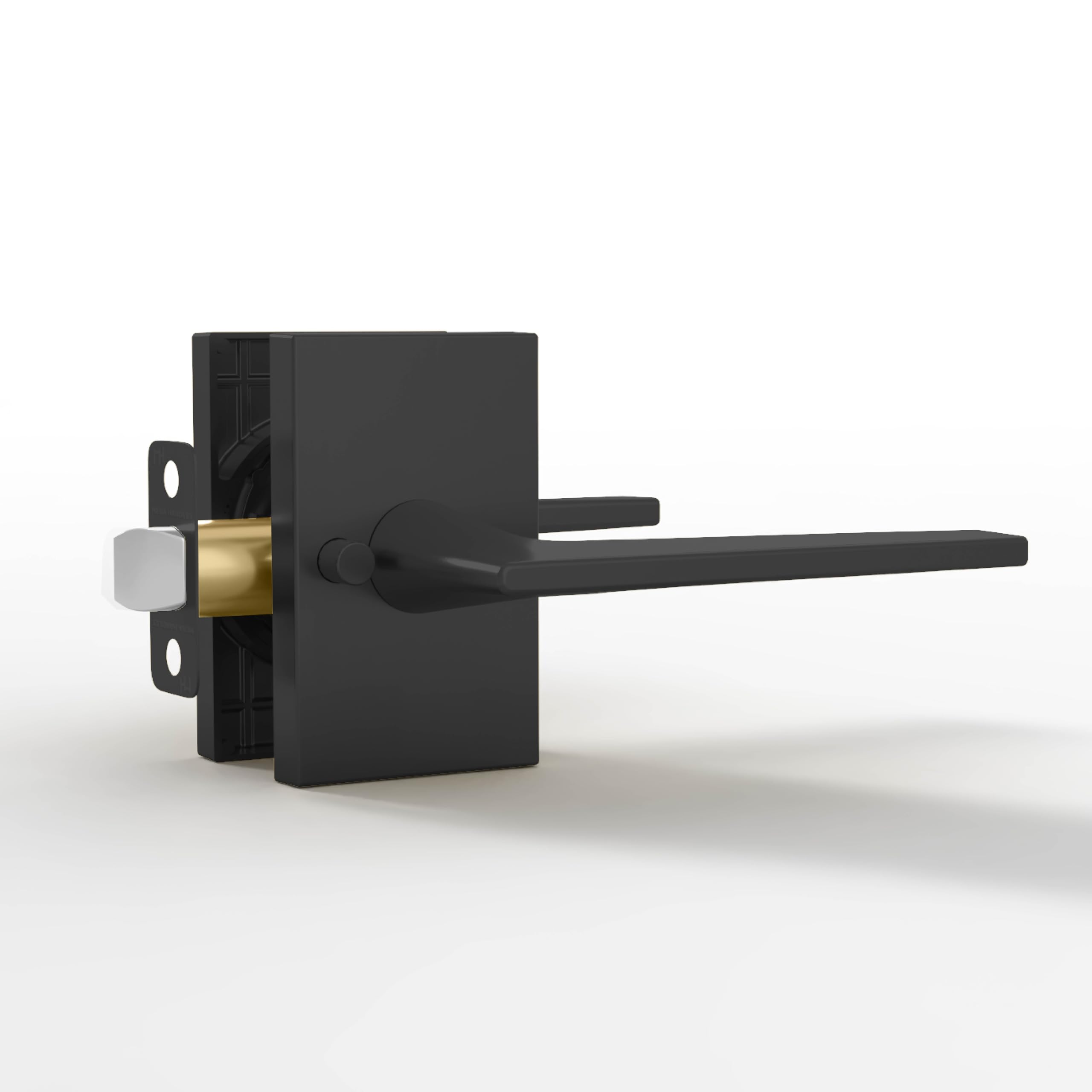 Photo 1 of Mega Handles Apex Privacy Door Handle - 1 Pack Reversible Interior Black Door Handle, Heavy Duty Bed & Bath Door Handles with Privacy Door Lock, Fits All Standard Doors - Matte Black