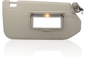 CRAZYPARTS Passenger Right Side Sun Visor Replacement Compatible with2013-2018 Pathfinder 2014-17 Infiniti QX60 and 2013 Infiniti JX35 with Lamp & Mirror Replaces 96400-9PB0A Color Beige