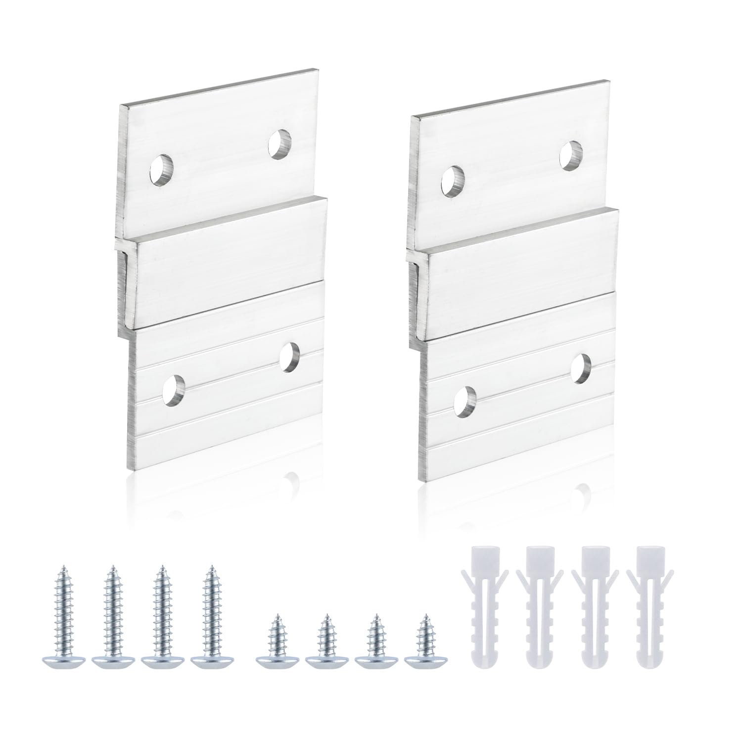 2 Pairs 2 Inch French Cleat Hanger Kit, Heavy Duty Picture Hanging Hardware Metal Z-Clips Strong Support Mirror Brackets for Painting Panel Artwork Shelf Home Accessories