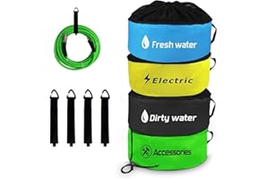 INSEKNM RV Hose storage, 4-PACK RV Hose Storage Bag with Waterproof RV Hose Storage, RV Accessories Bag, RV Utility Bag, RV hose bag for Fresh/Black Water Hoses, Electrical Cords & RV Accessories