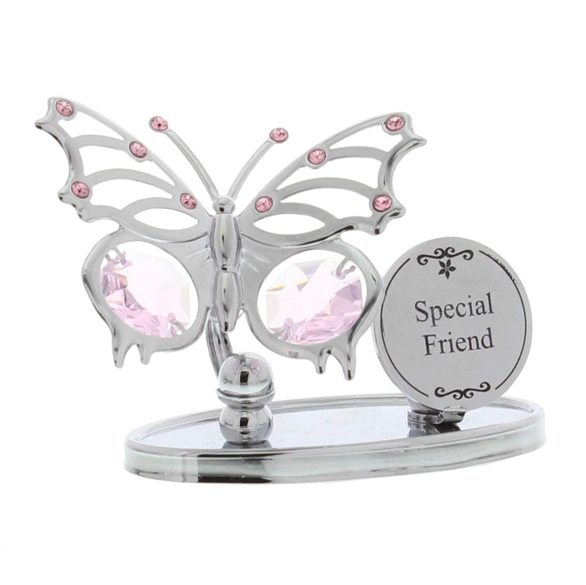 Crystocraft Keepsake Gift Ornament - Special Friend Butterfly Plaque with Swarvoski Crystal Elements