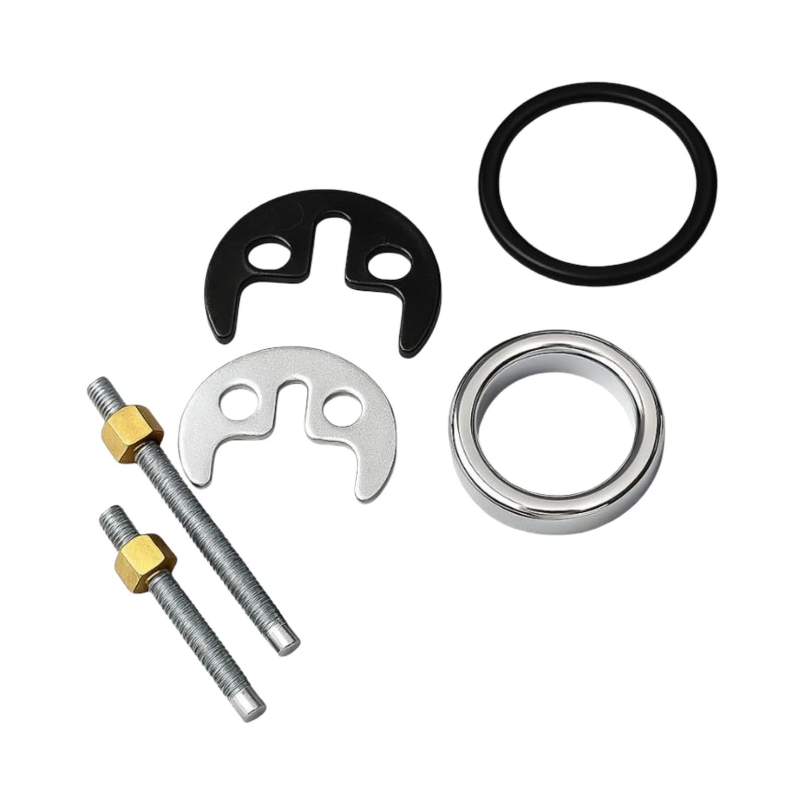 Wärmer System Monobloc Mixer Tap Fixing Kit – 2 Bolt Basin & Sink Mounting Set with Chrome Plate (35–50 mm) and 6 mm Bolts