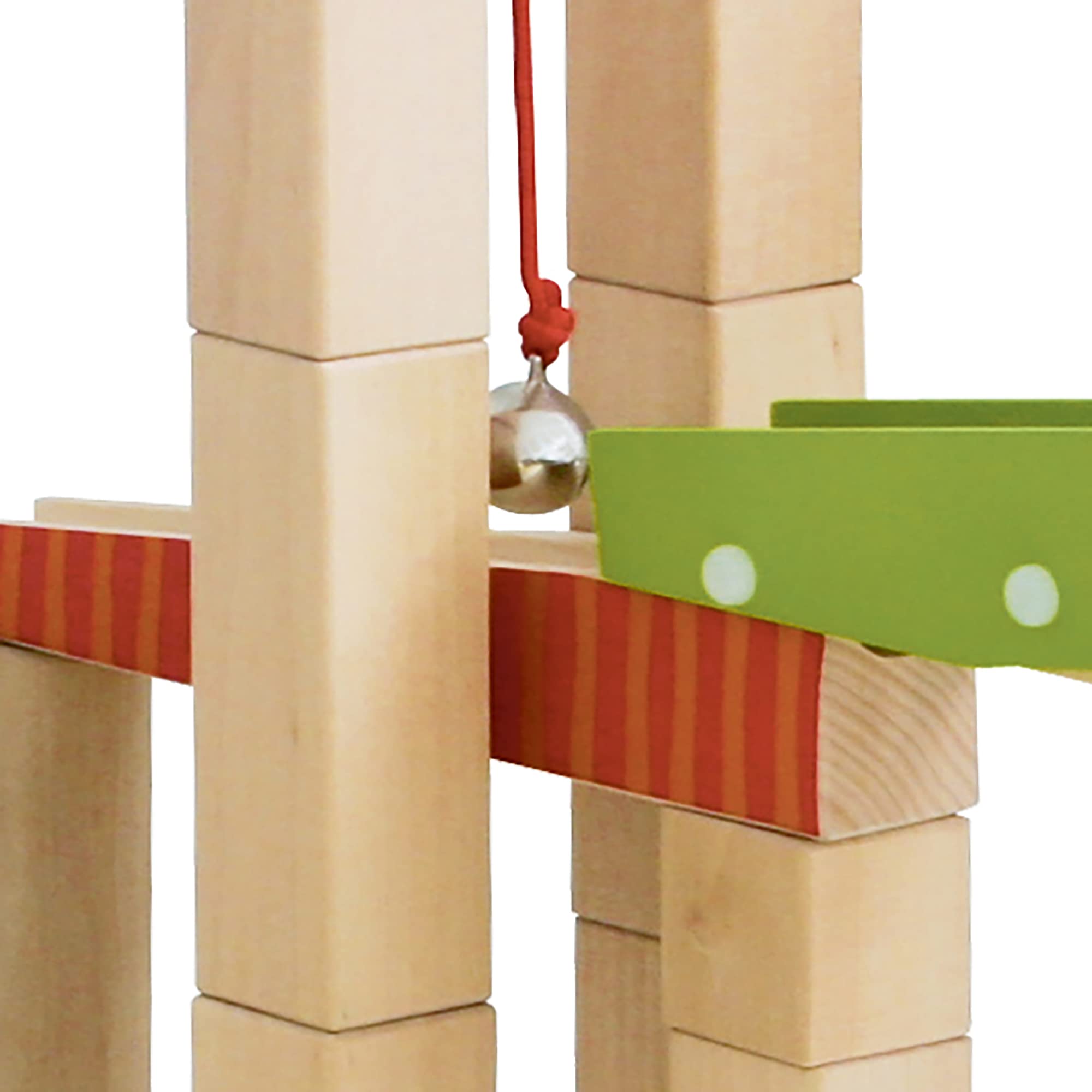 Wooden Marble Run Set - 100 Pieces, 20 Glass Marbles & 80 Building Blocks, Ages 3+