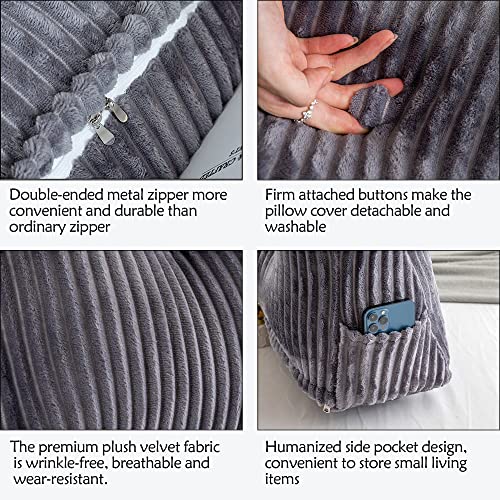 Activance Large Triangular Headboard Wedge Bed Rest Reading Pillow