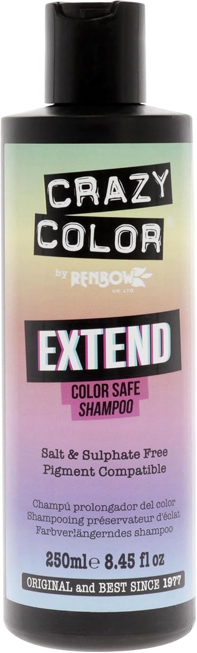 Crazy Color Extend Colour Safe Shampoo 250ml Bleached Dyed Damaged Dry Hair
