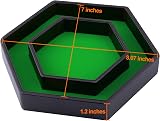 SIQUK Dice Tray with Lid Hexagon Green Dice Rolling Tray for DND RPG Games view 3