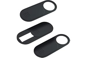 HKDGYHON Camera Cover Slide, 0.028 Inch Ultra-Thin Phone Camera Cover, Computer Camera Cover Slide for MacBook, iMac, Laptop Desktop, Pc, iPad, iPhone, Smartphone Protect Visual Privacy Security (Black-3 Pack)
