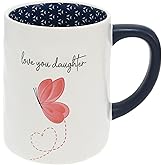Pavilion Gift Company - Love You Daughter - 17 Oz Coffee Mug Tea Cup Daughter-In-Law Stepdaughter Floral Spring Drinkware