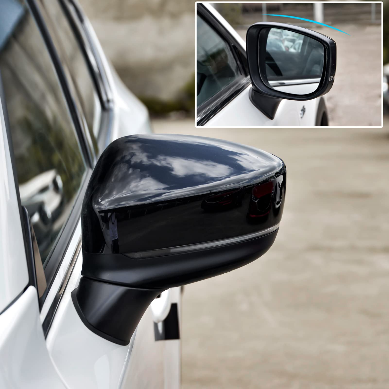 Compatible with Mazda CX-5 Accessories 2025 2024 2023 2022 2021 2020 2019 2018 2017 Aggressive Look Sporty Car Exterior Door Side Window Rearview Mirror Cover Trims Cap Protector -Black