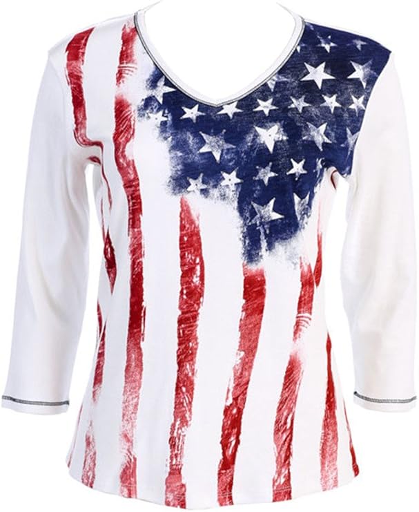 Jess & Jane Old Glory Cotton Top at Amazon Women’s