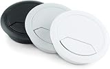 Emuca Ø60mm Round Grommet Grey Plastic Set of 20 for Desk Cable Management view 7