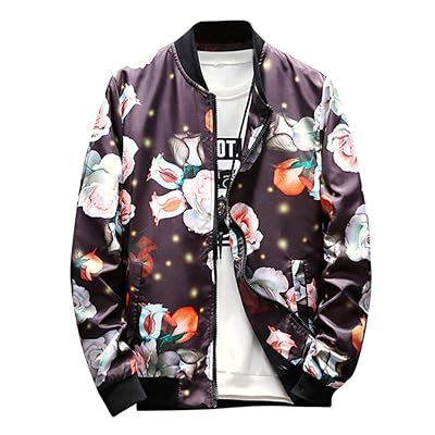 Men's Retro Printed Winter Jacket with Stand Collar Burundi