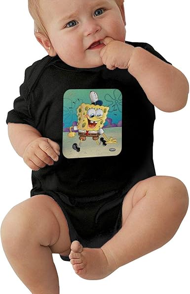 Beifon Bob Esponja Toallitas De Bebe Camiseta Bebe Algodon Manga Corta Mono Negro Negro Negro 2 Anos Amazon Es Ropa Y Accesorios