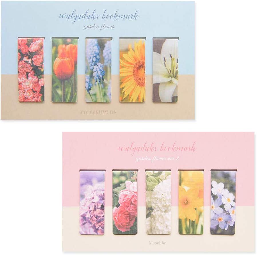 Monolike Magnetic Bookmarks Garden Flower, 10 Pieces