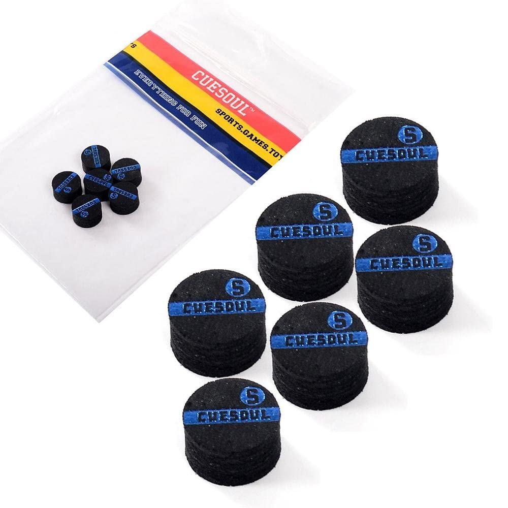 CUESOUL 10mm Snooker Pool Cue Tips, Premium Pigskin Leather, 6 Layers Laminated Design, Glue-on Tips for Snooker Pool Cue Stick, Professional Hardness Moisture Proof Cue Snooker Accessories(CSPCT001