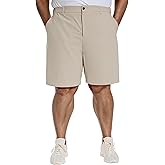 PULI Men's Big & Tall Golf Shorts Stretch 10 Inch Inseam Waterproof Lightweight Qiuck Dry Hiking Shorts