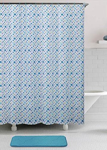 Elegant Bath 14 Pc Pop Art Circle Stripped Peva Shower Curtain