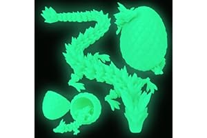 TBOLINE 12" 3D Printed Dragon Egg, Cool Articulated Crystal Dragon Toy in Surprise Egg, Animals Dinosaur Fidget Toy for Boys Kid Teen