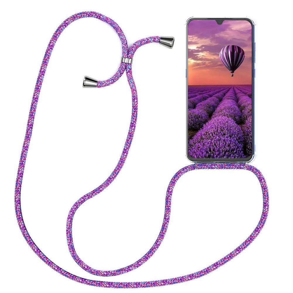 Necklace Case for OPPO Reno 8 Lite Cover with Neck Strap Clear TPU Phone Chain Case Crossbody Necklace with Cord Transparent Silicone Case with Adjustable Lanyard Case with Strap Cord,Unicorno