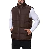 WHN Men's Puffer Vest Outerwear Winter Zipper Quilted Puffy Sleeveless Jacket Outdoor Size M to XXL
