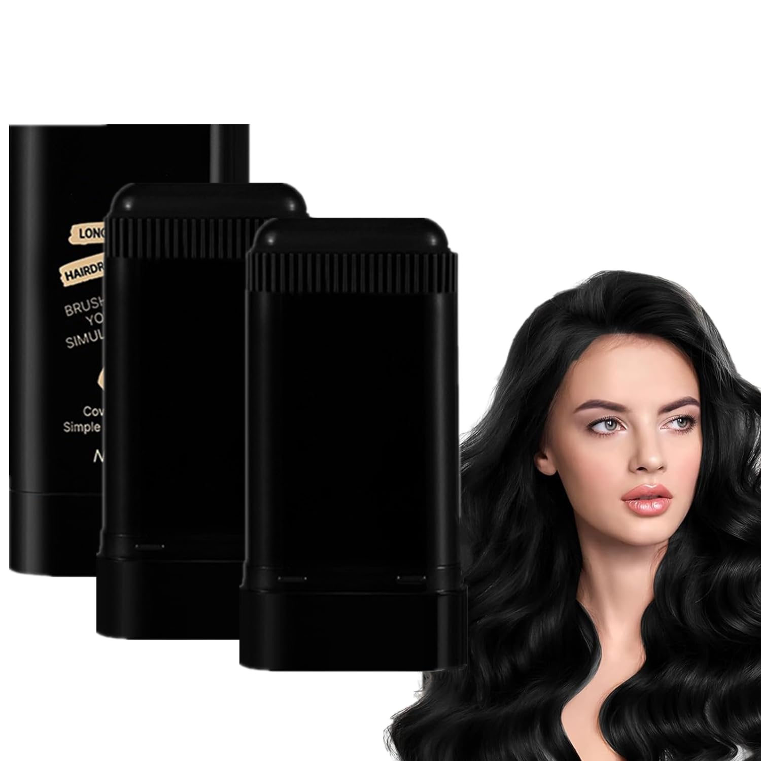 Photo 1 of 2Pc Safe and Convenient Comb Hair Dye, Portable Hair Dye Comb For Gray Hair Coverage, Waterproof and Sweat-Proof Hair Colouring Stick, 2 in 1 Instant Dye for Women & Men (Black)