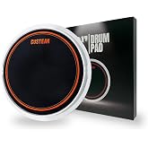 CUSTEAM 12 Inch Low-Volume Snare Drum Practice Pad, Medium Rebound, Rimshot | Built-in drum head, four-layer fabric build, kit-snare-like feel, raised rim for cross-stick, stick slots, non-slip base