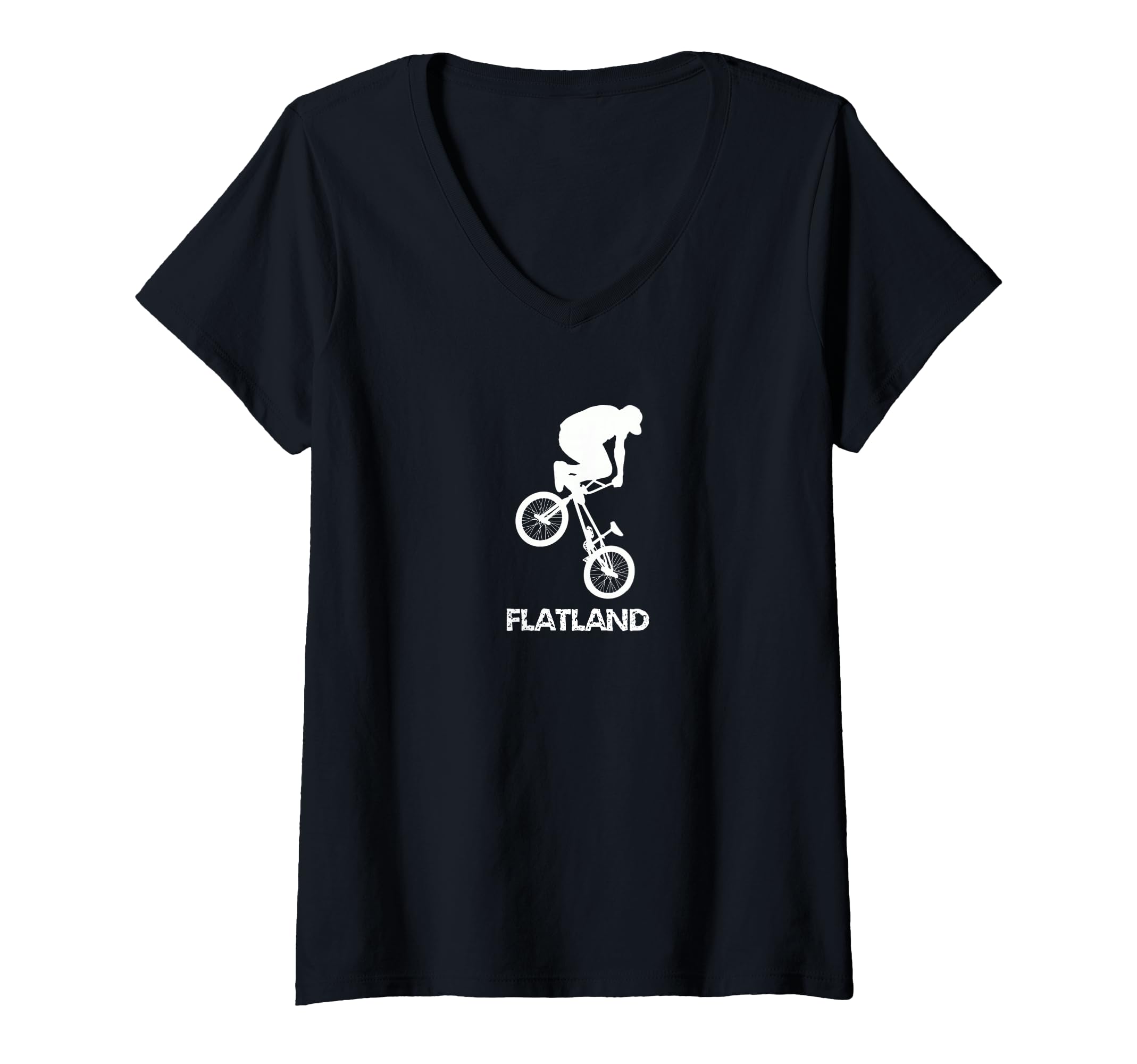 Womens BMX Freestyle Flatland Tricks Bicycle V-Neck T-Shirt