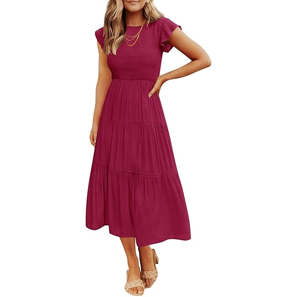 amur cherry pleated drop waist midi dress Krisley Pleated Midi Dress – AMUR main image 1