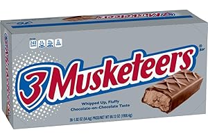 3 MUSKETEERS Milk Chocolate Candy Bars - Full Size Chocolate Bars, 1.92 oz Candy Bar (Pack of 36) Bulk Box