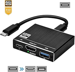 WBPINE USB C Hub HDMI 3-in-1 Multiport Adapter with 4K 60HZ HDMI Port, 1 USB 3.0 Ports and USB-C 5Gbps Port for Mac Pro and Other Type C Devices
