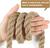 Tenn Well 18mm Jute Rope 10m Natural Thick Strong Garden Craft Brown view 2