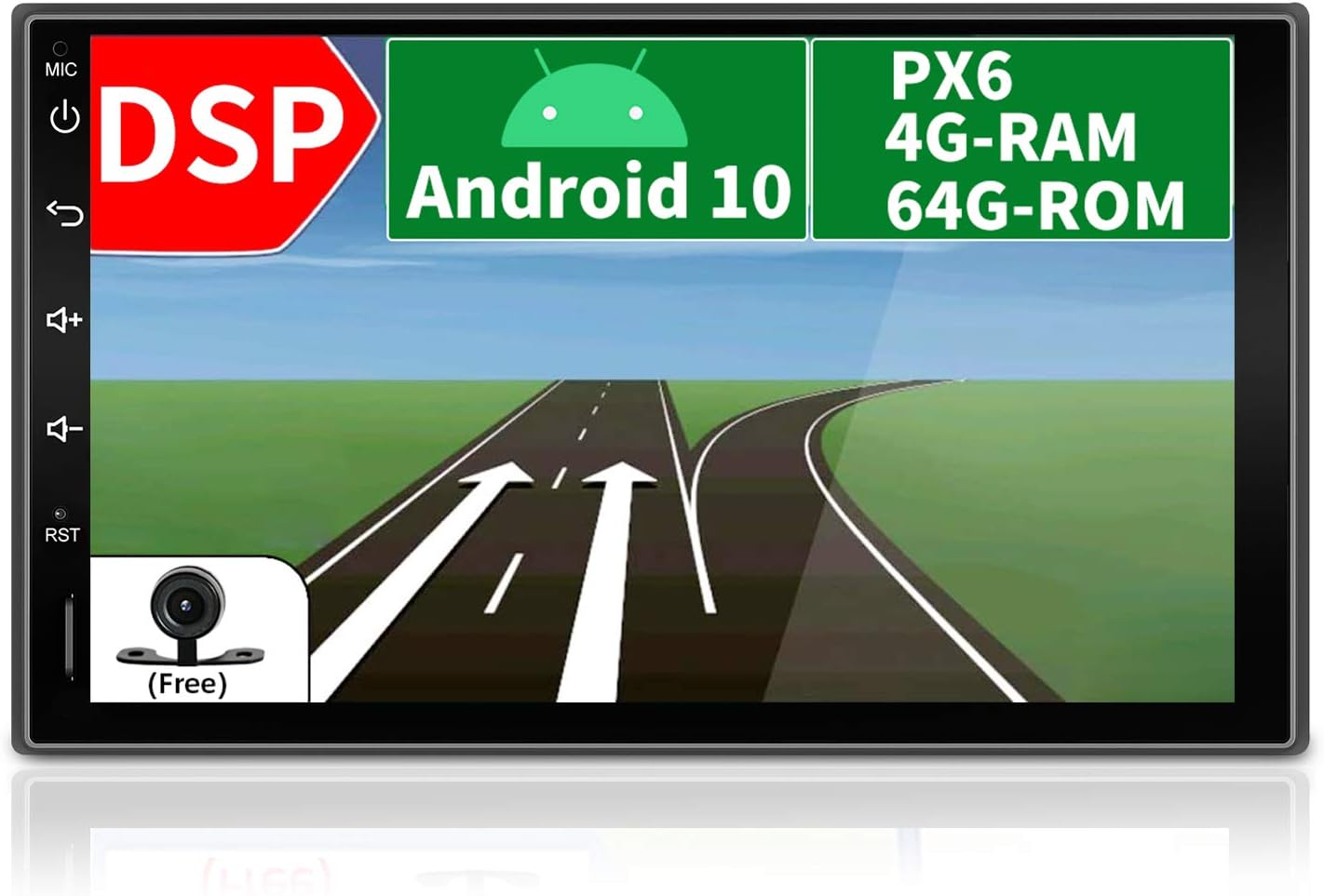 JOYX PX6 DSP Android 10 Double Din Car Stereo Head unit, 7 Inch, 4G64G-Built-in DSP-A