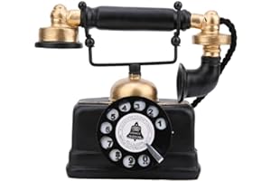ESTINK Vintage Decorative Telephones, Retro Antique Phone Wired Corded Landline Telephone Decorative Antique Landline Phone Home Desk Decor Ornament Cafe Bar Window Decor Model Home Decoration Props