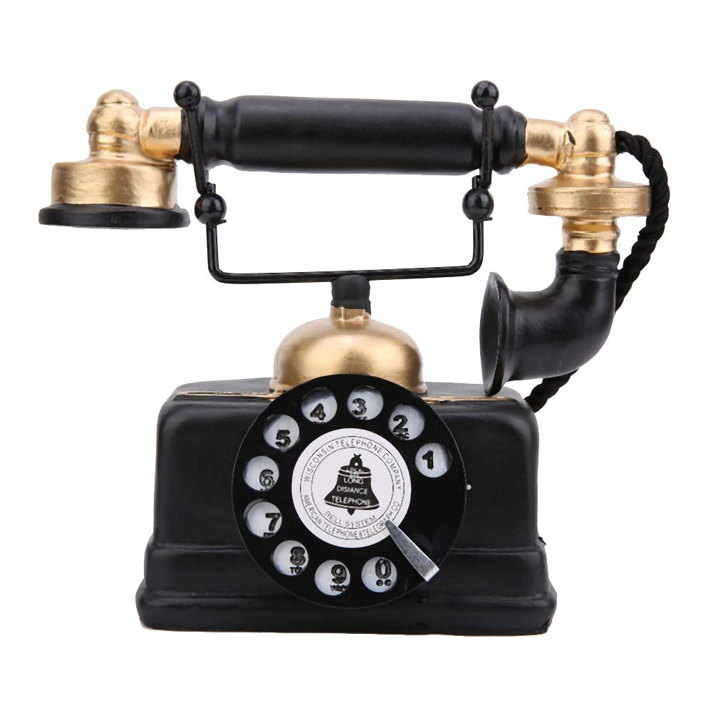 Vintage Phone Decorative, Retro Wired Corded Landline Antique Telephone Home Desk Decor Ornament