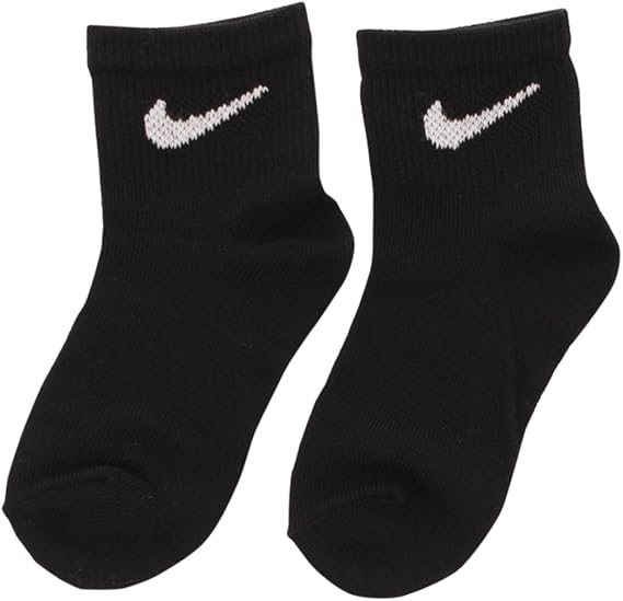 Amazon Nike Kids 6 Pack Quarter Cut Socks With Swoosh Logo 6ペア 13 3 Shoe 6 7 Sock Toddler Kids ブラック ソックス 靴下 通販